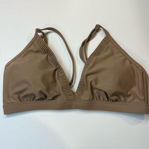 Kona Sol Womens Tan Lt Brown Triangle Bikini Top Sz XL